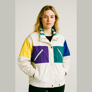 Vintage Mulberry Street Womens 80s Lined Wind Breaker Parachute Jacket Size XL